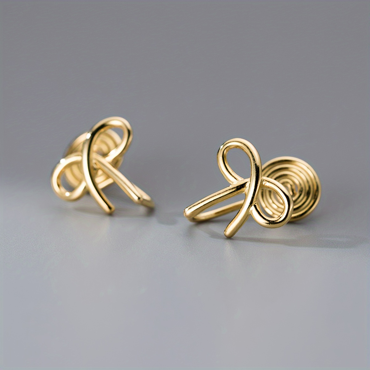 Vintage Style Bowknot Clip On Earrings - Zinc Alloy
